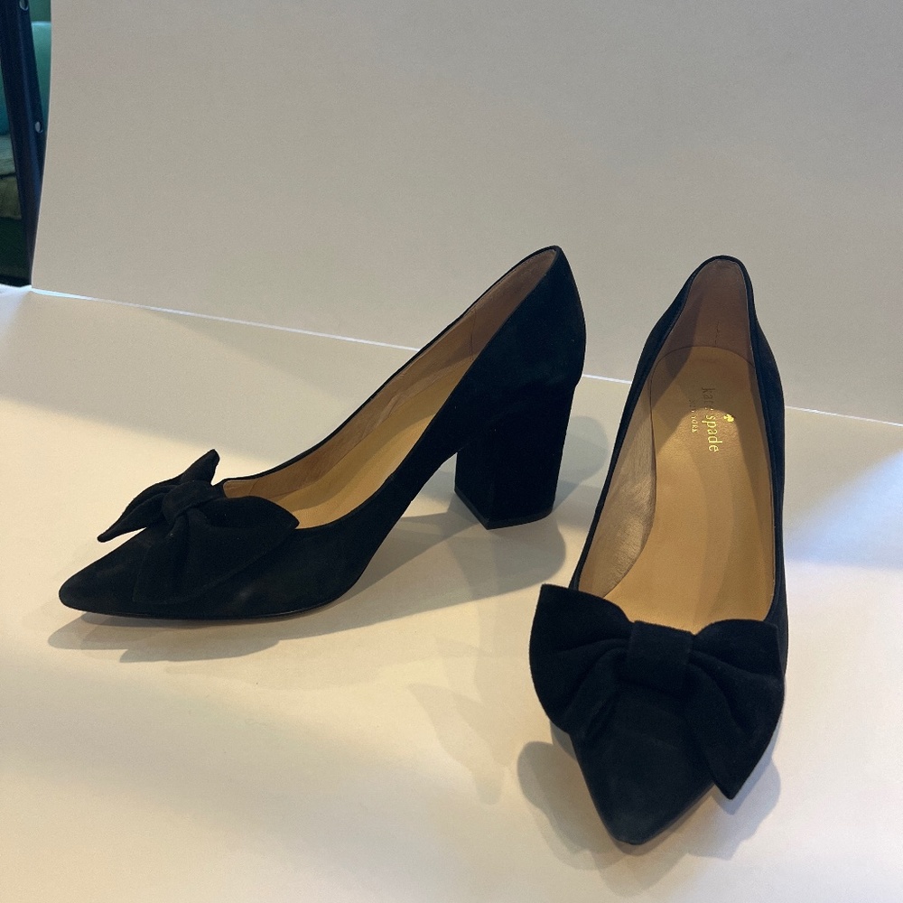 Kate spade block heel pump with bow detail